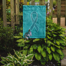 Load image into Gallery viewer, Teal Ribbon for Ovarian Cancer Awareness Garden Flag – Inspirational Outdoor Support Decor AN1201GF