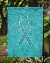 Load image into Gallery viewer, Teal Ribbon for Ovarian Cancer Awareness Garden Flag – Inspirational Outdoor Support Decor AN1201GF