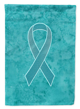 Load image into Gallery viewer, Teal Ribbon for Ovarian Cancer Awareness Garden Flag – Inspirational Outdoor Support Decor AN1201GF
