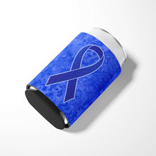 Load image into Gallery viewer, Dark Blue Ribbon for Colon Cancer Awareness Can or Bottle Hugger AN1202CC