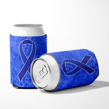 Load image into Gallery viewer, Dark Blue Ribbon for Colon Cancer Awareness Can or Bottle Hugger AN1202CC