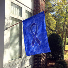 Load image into Gallery viewer, Dark Blue Ribbon for Colon Cancer Awareness Flag Canvas House Size AN1202CHF