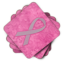 Load image into Gallery viewer, Pink Ribbon for Breast Cancer Awareness Coasters - Set of 4 Lightweight Foam, Absorbent Drink Coasters AN1205FC