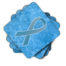 Load image into Gallery viewer, Blue Ribbon for Prostate Cancer Awareness Coasters - Set of 4 Lightweight Foam, Absorbent Drink Coasters AN1206FC