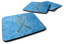 Load image into Gallery viewer, Blue Ribbon for Prostate Cancer Awareness Coasters - Set of 4 Lightweight Foam, Absorbent Drink Coasters AN1206FC