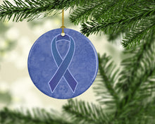 Load image into Gallery viewer, Periwinkle Blue Ribbon for Esophageal and Stomach Cancer Awareness Ceramic Ornament AN1208CO1
