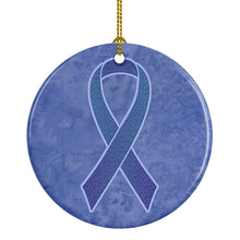 Load image into Gallery viewer, Periwinkle Blue Ribbon for Esophageal and Stomach Cancer Awareness Ceramic Ornament AN1208CO1
