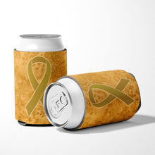 Load image into Gallery viewer, Gold Ribbon for Childhood Cancers Awareness Can or Bottle Hugger AN1209CC