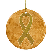Load image into Gallery viewer, Gold Ribbon for Childhood Cancers Awareness Ceramic Ornament AN1209CO1
