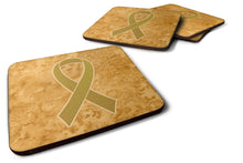 Load image into Gallery viewer, Gold Ribbon for Childhood Cancers Awareness Coasters - Set of 4 Lightweight Foam, Absorbent Drink Coasters AN1209FC