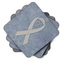 Load image into Gallery viewer, Clear Ribbon for Lung Cancer Awareness Coasters - Set of 4 Lightweight Foam, Absorbent Drink Coasters AN1210FC
