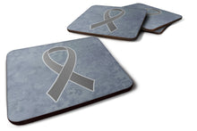 Load image into Gallery viewer, Grey Ribbon for Brain Cancer Awareness Coasters - Set of 4 Lightweight Foam, Absorbent Drink Coasters AN1211FC