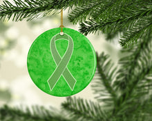 Load image into Gallery viewer, Lime Green Ribbon for Lymphoma Cancer Awareness Ceramic Ornament AN1212CO1