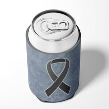 Load image into Gallery viewer, Black Ribbon for Melanoma Cancer Awareness Can or Bottle Hugger AN1216CC