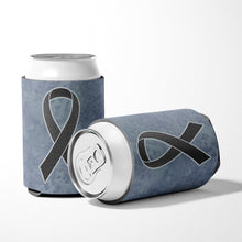 Load image into Gallery viewer, Black Ribbon for Melanoma Cancer Awareness Can or Bottle Hugger AN1216CC