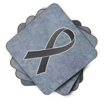 Load image into Gallery viewer, Black Ribbon for Melanoma Cancer Awareness Coasters - Set of 4 Lightweight Foam, Absorbent Drink Coasters AN1216FC