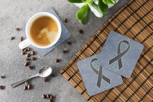 Load image into Gallery viewer, Black Ribbon for Melanoma Cancer Awareness Coasters - Set of 4 Lightweight Foam, Absorbent Drink Coasters AN1216FC