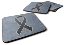 Load image into Gallery viewer, Black Ribbon for Melanoma Cancer Awareness Coasters - Set of 4 Lightweight Foam, Absorbent Drink Coasters AN1216FC