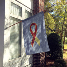 Load image into Gallery viewer, Burgundy and Ivory Ribbon for Head and Neck Cancer Awareness Flag Canvas House Size AN1218CHF