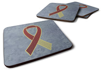 Load image into Gallery viewer, Burgundy and Ivory Ribbon for Head and Neck Cancer Awareness Coasters - Set of 4 Lightweight Foam, Absorbent Drink Coasters AN1218FC