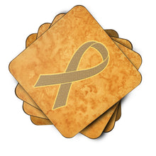 Load image into Gallery viewer, Peach Ribbon for Uterine Cancer Awareness Coasters - Set of 4 Lightweight Foam, Absorbent Drink Coasters AN1219FC