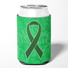 Load image into Gallery viewer, Emerald Green Ribbon for Liver Cancer Awareness Can or Bottle Hugger AN1221CC