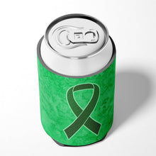 Load image into Gallery viewer, Emerald Green Ribbon for Liver Cancer Awareness Can or Bottle Hugger AN1221CC