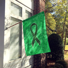 Load image into Gallery viewer, Emerald Green Ribbon for Liver Cancer Awareness Flag Canvas House Size AN1221CHF