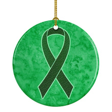 Load image into Gallery viewer, Emerald Green Ribbon for Liver Cancer Awareness Ceramic Ornament AN1221CO1