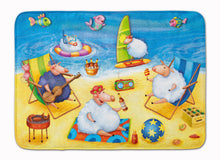 Load image into Gallery viewer, Party Pigs on the Beach Machine Washable Memory Foam Mat APH0081RUG