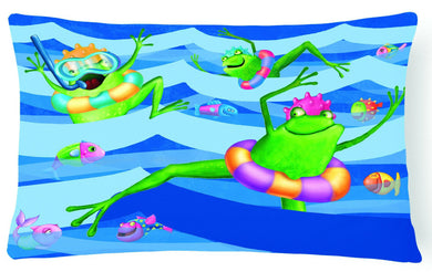 Frogs Swimming Fabric Decorative Pillow APH0089PW1216