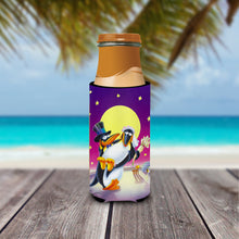 Load image into Gallery viewer, Just Married Wedding Penguins  Slim Can Hugger – Fun &amp; Functional Drink Coolers APH0244MUK