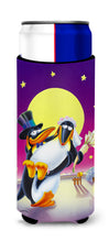 Load image into Gallery viewer, Just Married Wedding Penguins  Slim Can Hugger – Fun &amp; Functional Drink Coolers APH0244MUK