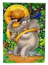 Load image into Gallery viewer, Elephant playing the Tuba Garden Flag - Outdoor Decorative Yard Flag