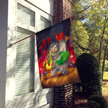 Load image into Gallery viewer, Elephant playing the Saxaphone Flag Canvas House Size