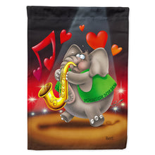 Load image into Gallery viewer, Elephant playing the Saxaphone Flag Canvas House Size