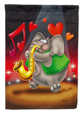 Load image into Gallery viewer, Elephant playing the Saxaphone Garden Flag - Outdoor Decorative Yard Flag APH0250GF