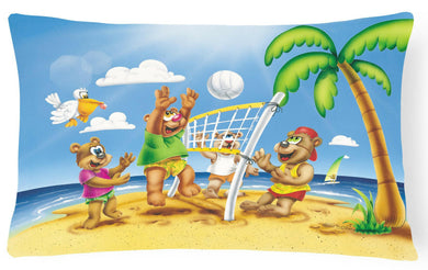 Bears Playing Volleyball Fabric Decorative Pillow APH0373PW1216