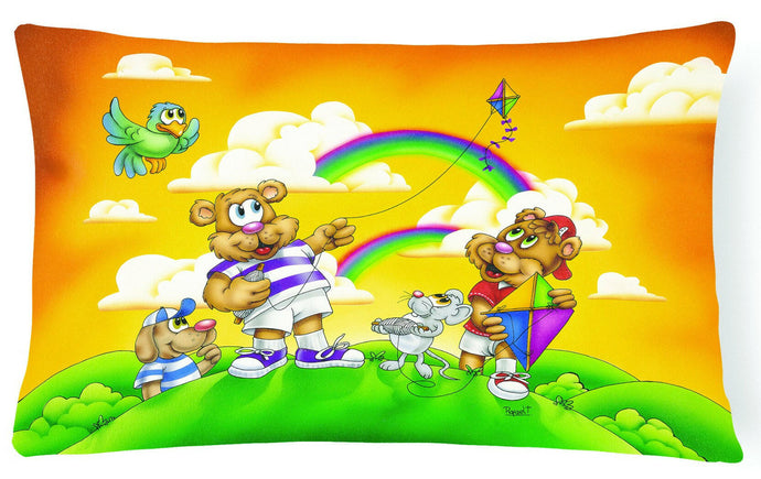 Bears Flying a Kite Fabric Decorative Pillow APH0374PW1216