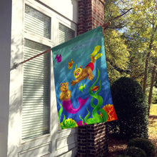 Load image into Gallery viewer, Teddy Bear Mermaid and Diver Flag Canvas House Size APH0414CHF