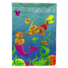 Load image into Gallery viewer, Teddy Bear Mermaid and Diver Flag Canvas House Size APH0414CHF