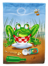 Load image into Gallery viewer, Frog Happy Plate Garden Flag - Outdoor Decorative Yard Flag