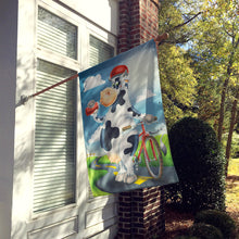 Load image into Gallery viewer, Cow on a Bike Ride Flag Canvas House Size APH0532CHF