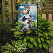 Load image into Gallery viewer, Cow on a Bike Ride Garden Flag - Outdoor Decorative Yard Flag APH0532GF