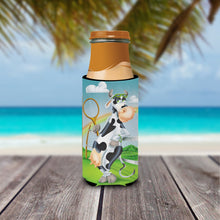 Load image into Gallery viewer, Cow playing Tennis  Slim Can Hugger – Fun &amp; Functional Drink Coolers APH0533MUK