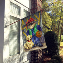 Load image into Gallery viewer, Teddy Bear and his Lab Flag Canvas House Size APH0856CHF