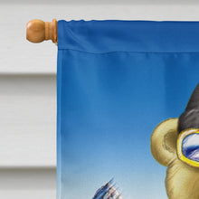 Load image into Gallery viewer, Teddy Bear Snowboarding Flag Canvas House Size APH0857CHF