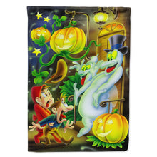 Load image into Gallery viewer, Scary Ghosts and Halloween Trick or Treaters Flag Canvas House Size APH0933CHF