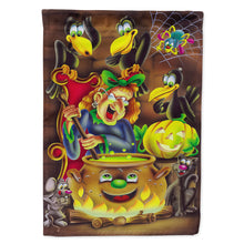Load image into Gallery viewer, Witch and Crows Stirring it up Halloween Flag Canvas House Size APH0934CHF