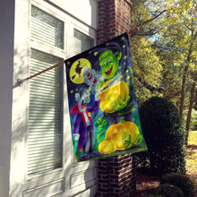 Load image into Gallery viewer, Halloween with Dracula and Frankenstein Flag Canvas House Size APH0935CHF